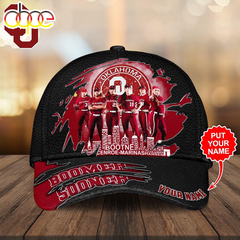 Custom Name 3D Cap Hat Personalized Oklahoma Sooners Women’s Softball Classic Cap Gift Christmas For Fans