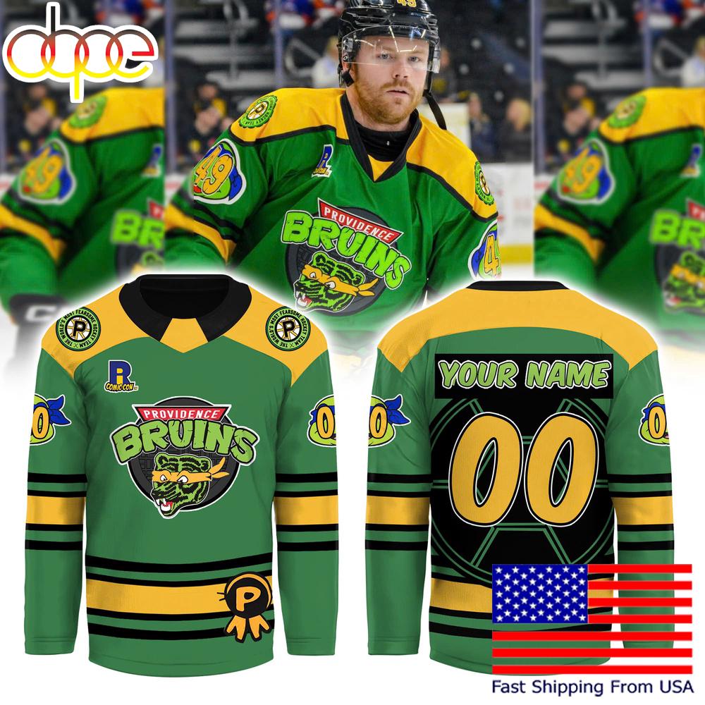 Providence Bruins Ninja Turtles Personalized Hockey Jersey
