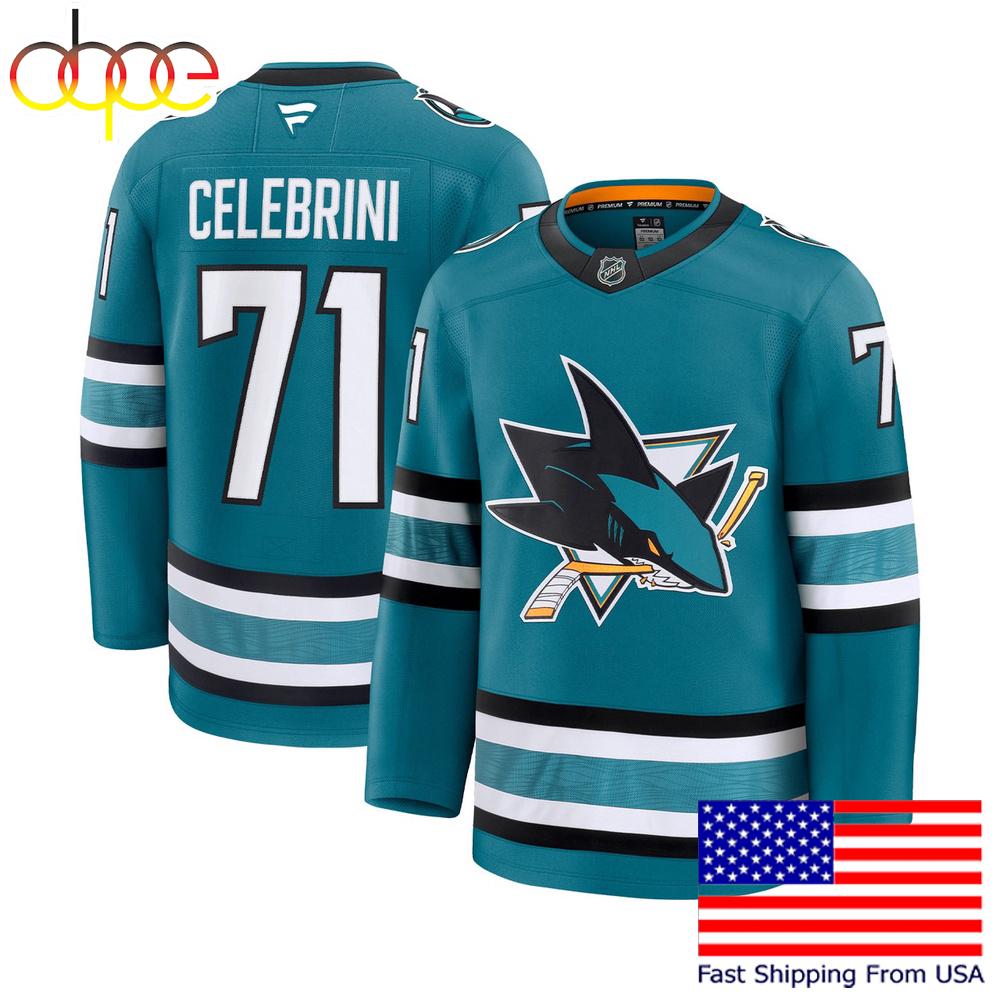 San Jose Sharks Celebrini Home Premium Hockey Jersey
