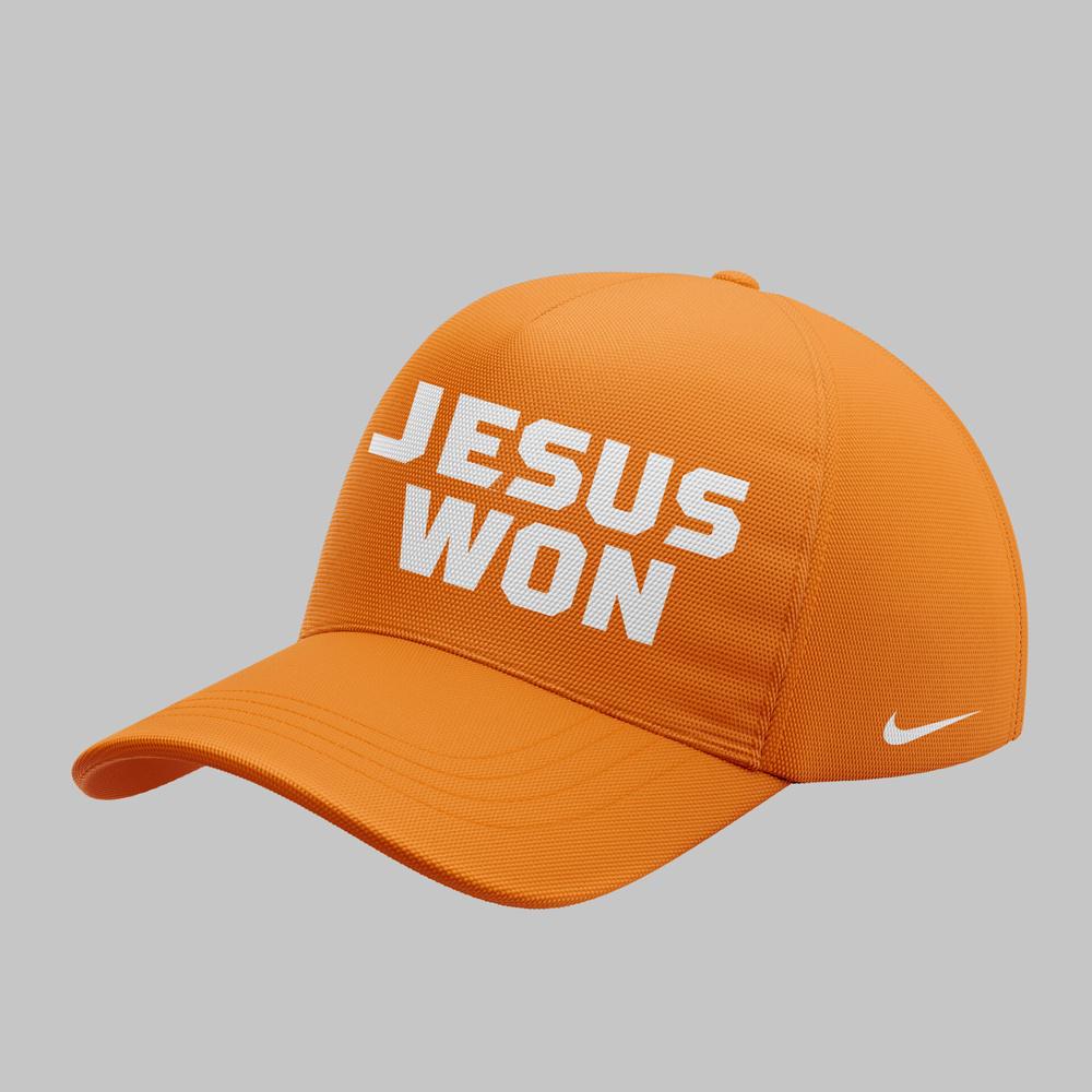 Special Edition Tennessee Baseball Jesus Won Orange Baseball Cap For Fans