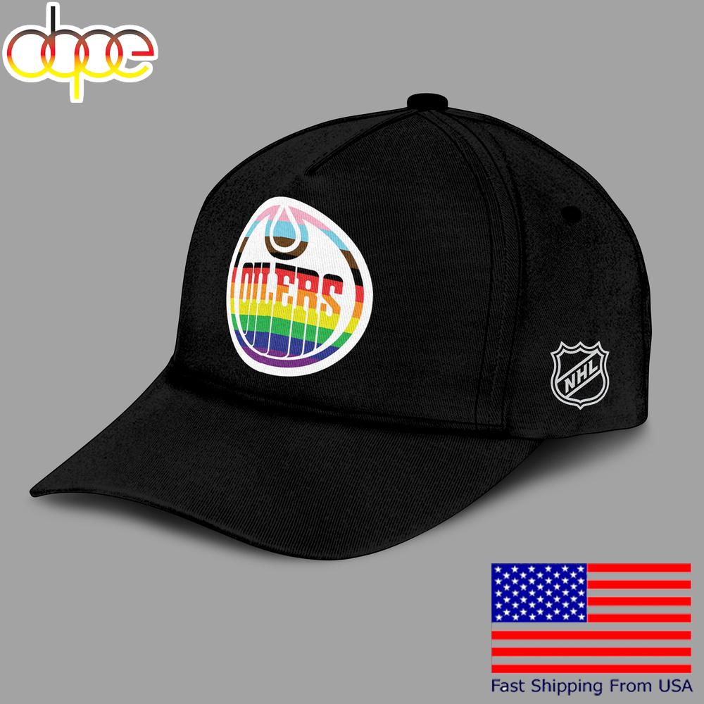 Special Pride Month Edmonton Oilers Black Baseball Cap