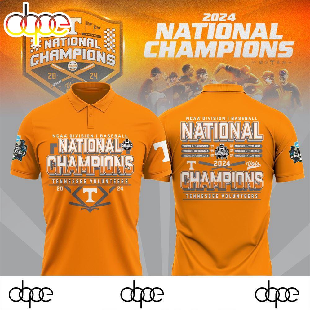 Tennessee Volunteers 2024 Ncaa Men’s Baseball College World Polo Shirt