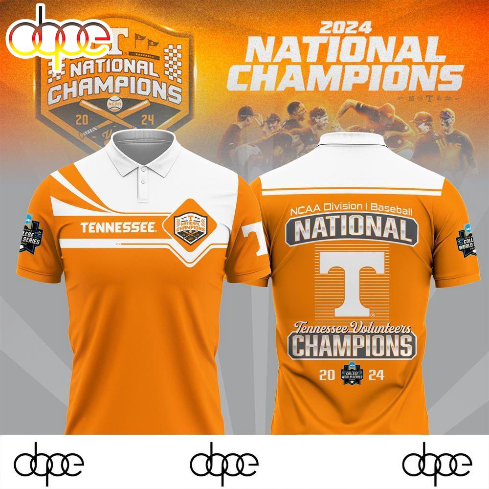 Tennessee Volunteers 2024 Ncaa Men’s Baseball College World Series Champions Polo Shirt
