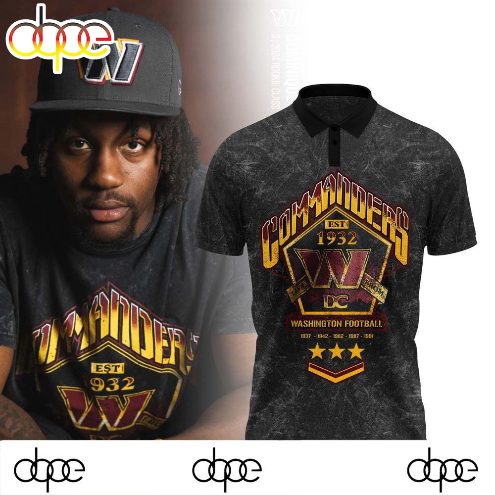 The Wild Collective Black Washington Redskins Band Polo Shirt