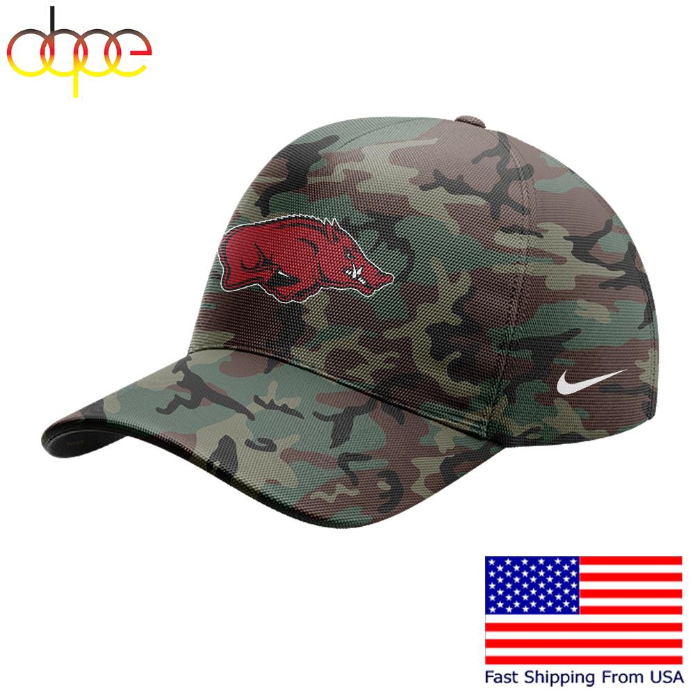 Veteran Camo Arkansas Razorbacks Football Cap, Retro Baseball Cap