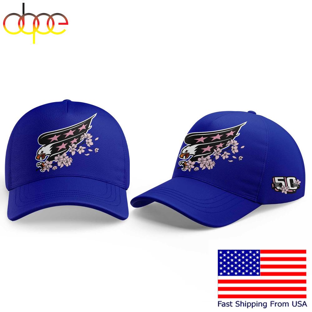 Washington Capitals Cherry Blossom Uniform Custom Name, Number For Fans Cap