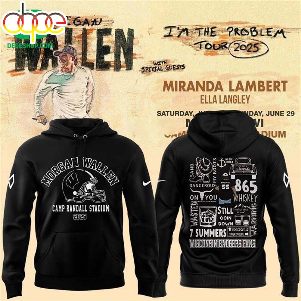 Wisconsin Badgers Morgan Wallen 2025 Tour 3D Hoodie Shirt