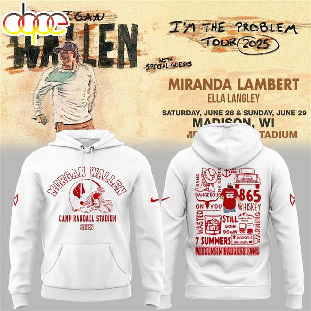 Wisconsin Badgers Morgan Wallen tour 2025 3D Hoodie Shirt