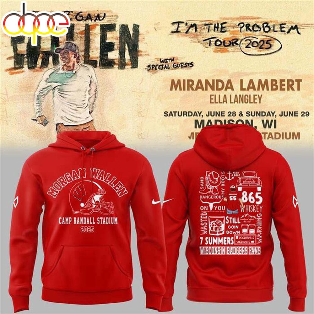Wisconsin Badgers Morgan Wallen Tour 2025 Music 3D Hoodie Shirt
