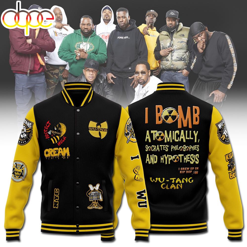 Wu - Tang Clan Cream Protect Neck Baseball Jacket